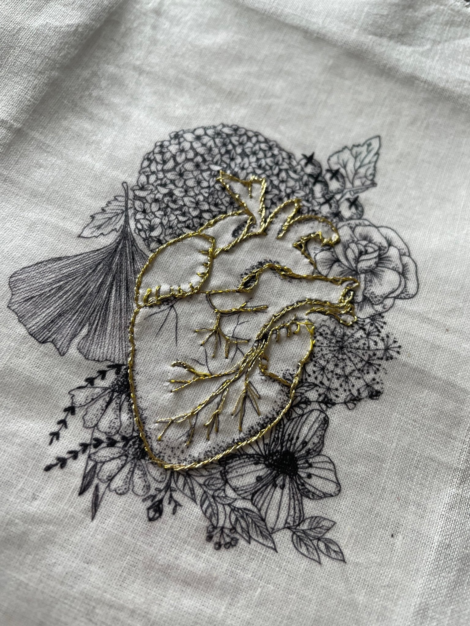 Cœur fleuri à broder - Mamoizelle K